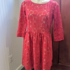 ❤️ 3/$20 French Connection red lace dress size 10
